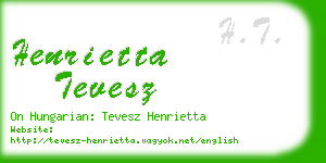 henrietta tevesz business card